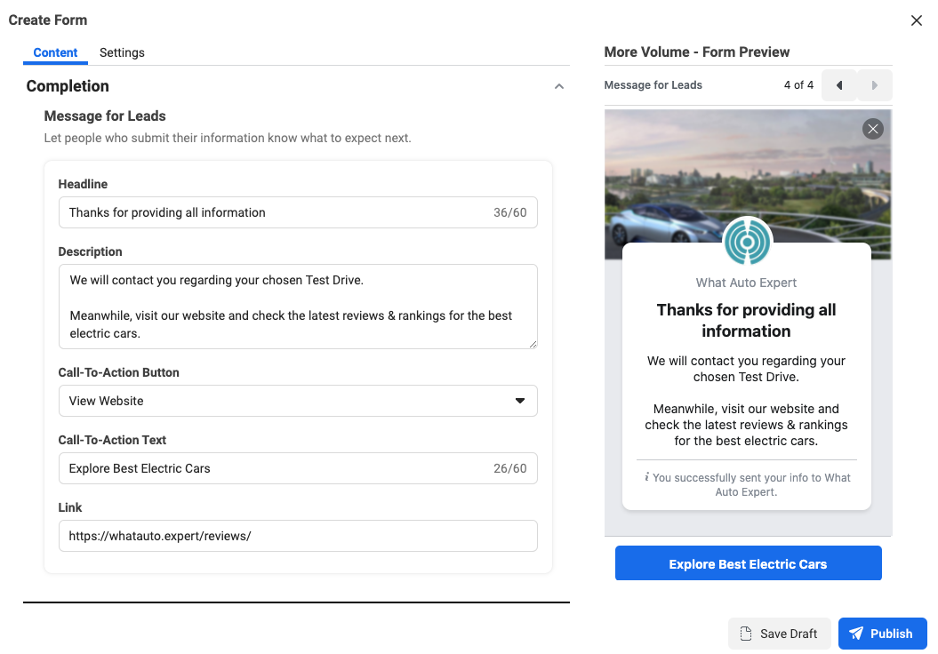 what. - Facebook Lead Generation Campaign