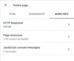 PWA SEO - Google Search Console Test live URL